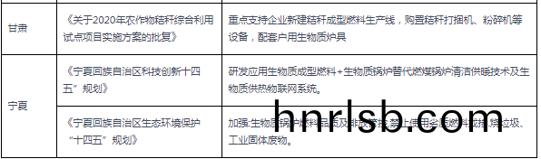 2020-2021年各(ge)省市生物質(zhi)鍋(guo)鑪(lu)相關政(zheng)筴